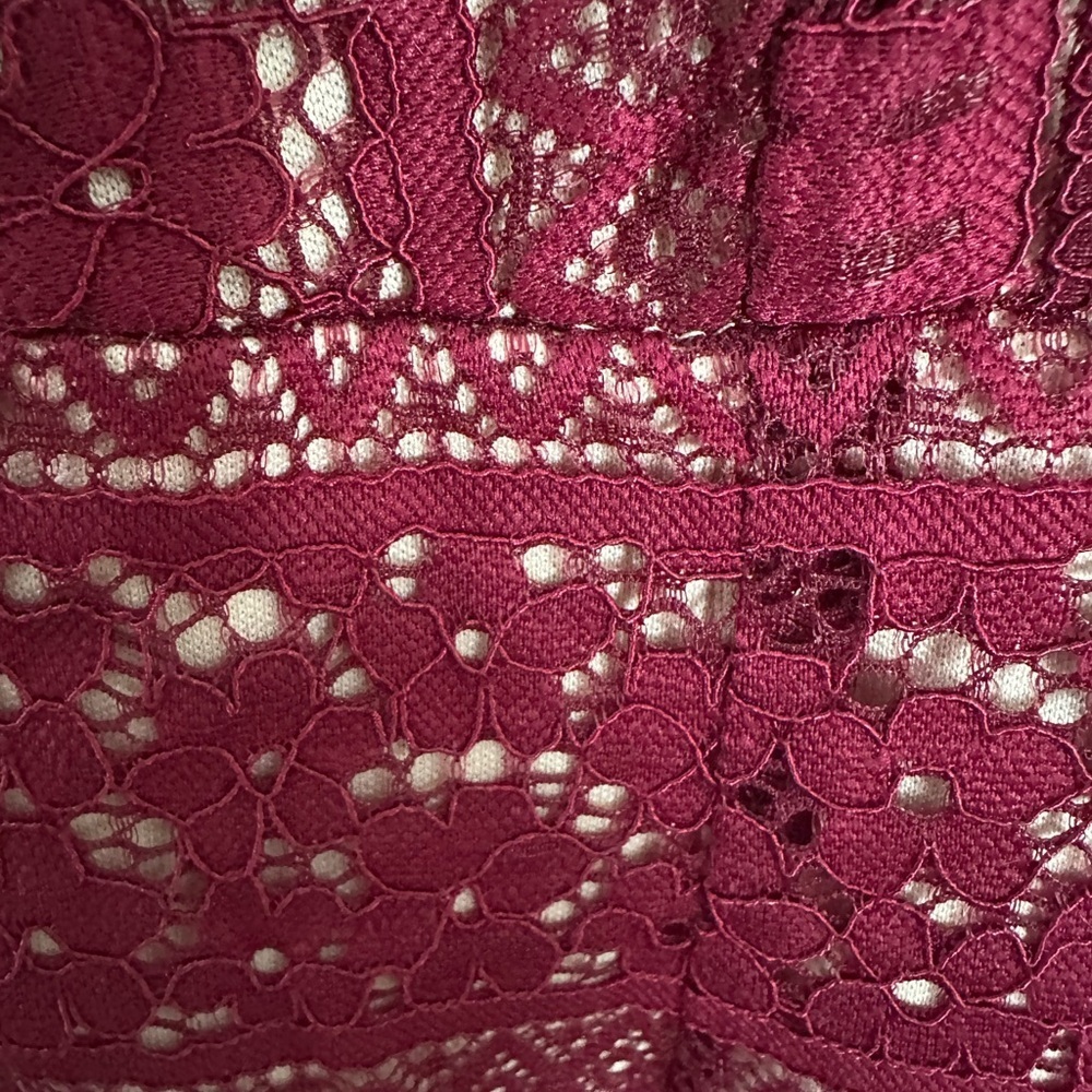 Forever 21 v-neck lace mini dress. Burgundy lace, lined size M - Picture 4 of 6